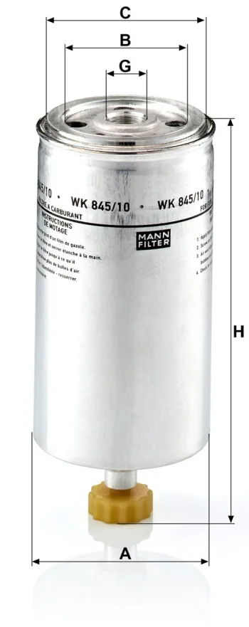 Filtr paliwa Mann Filter WK845/10 — zdjęcie 2