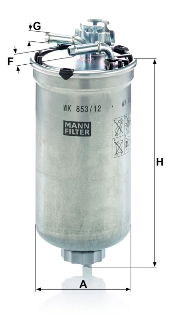 Filtr paliwa Mann Filter WK853/12 — zdjęcie 2
