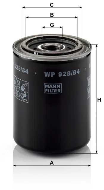 Filtr oleju Mann Filter WP928/84 — zdjęcie 2